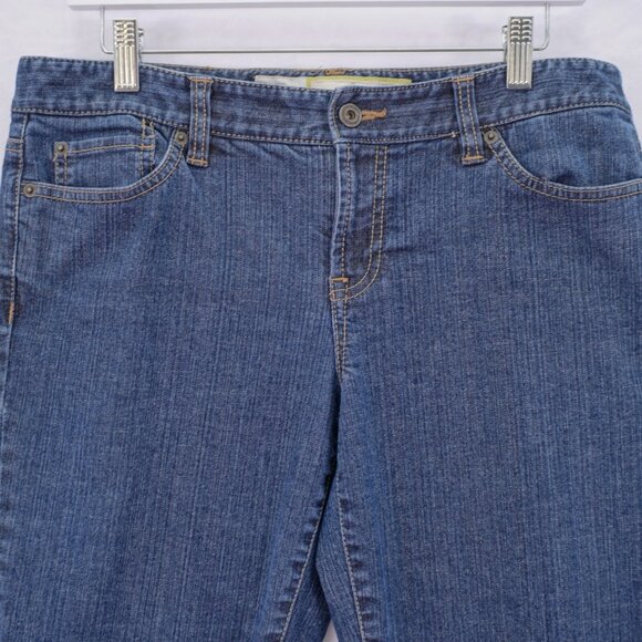 Ann Taylor Loft Slim Cropped Blue Denim Capri Mid Rise Jeans -10- 34 / 21 - Picture 2 of 7